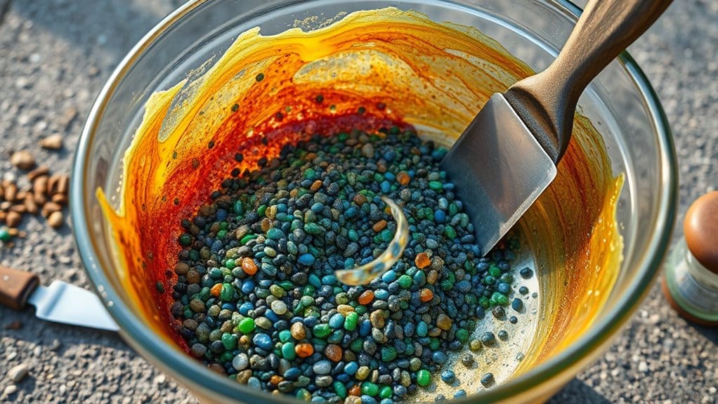 resin gravel mixing process