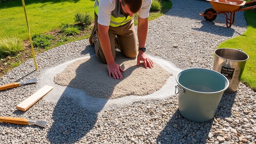 excavate prepare apply resin