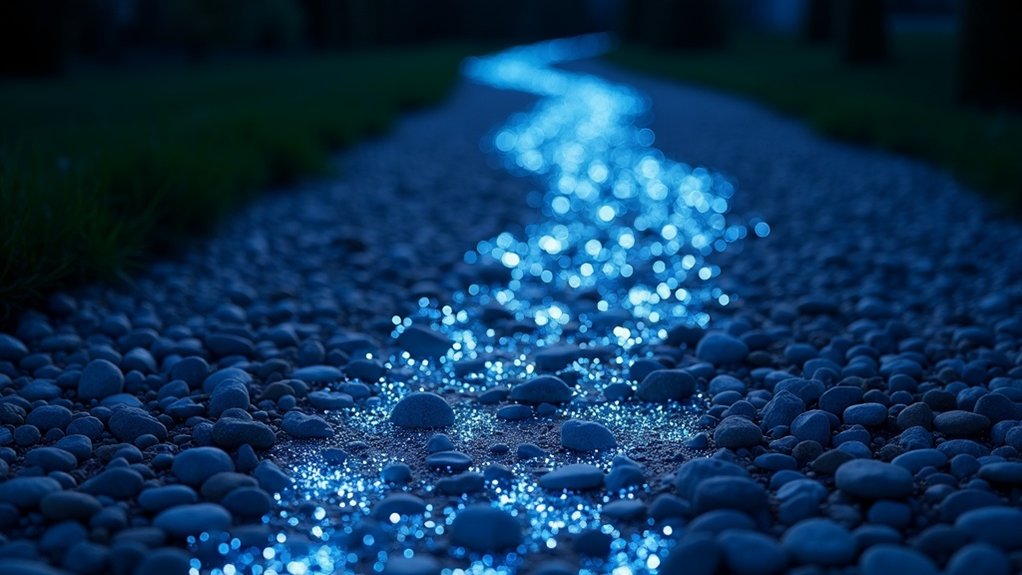 glow in the dark gravel pathway