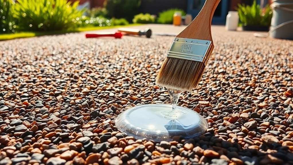 applying coatings to gravel