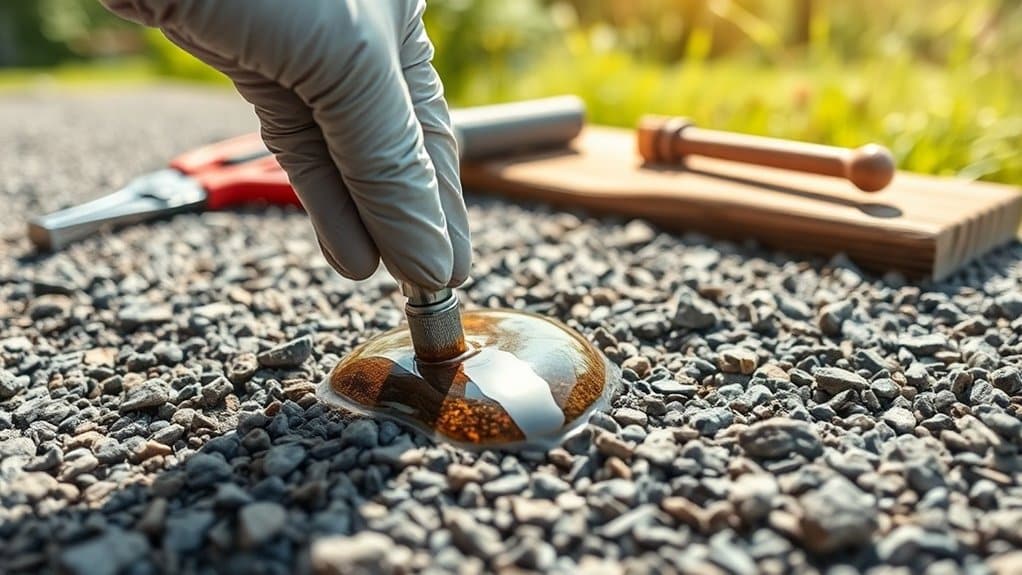 careful repair material application