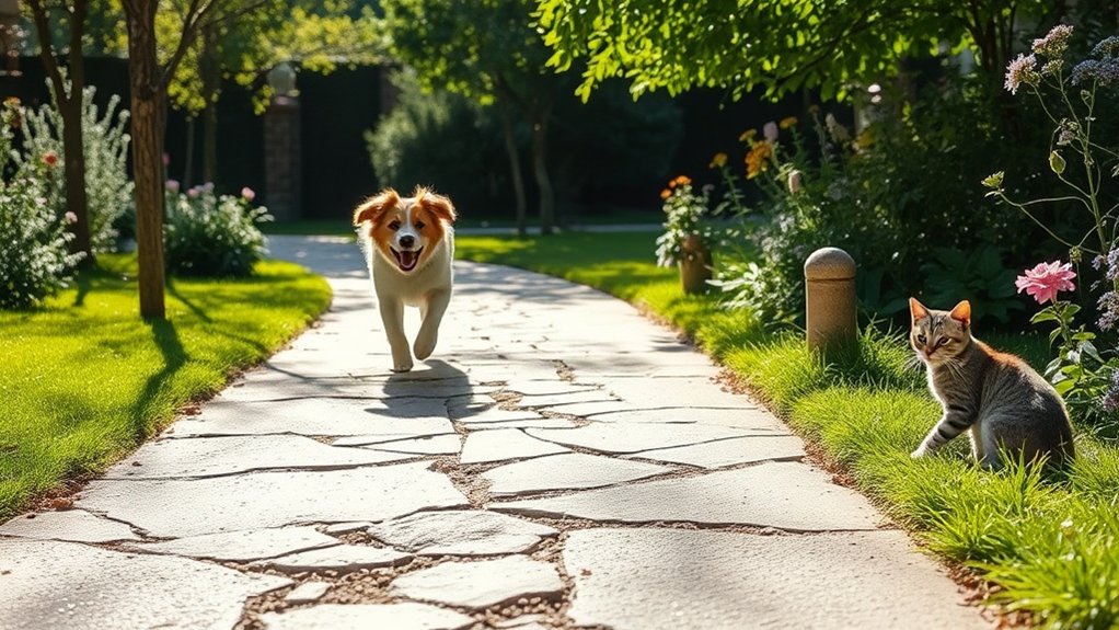 pet safety with resin bound pathways
