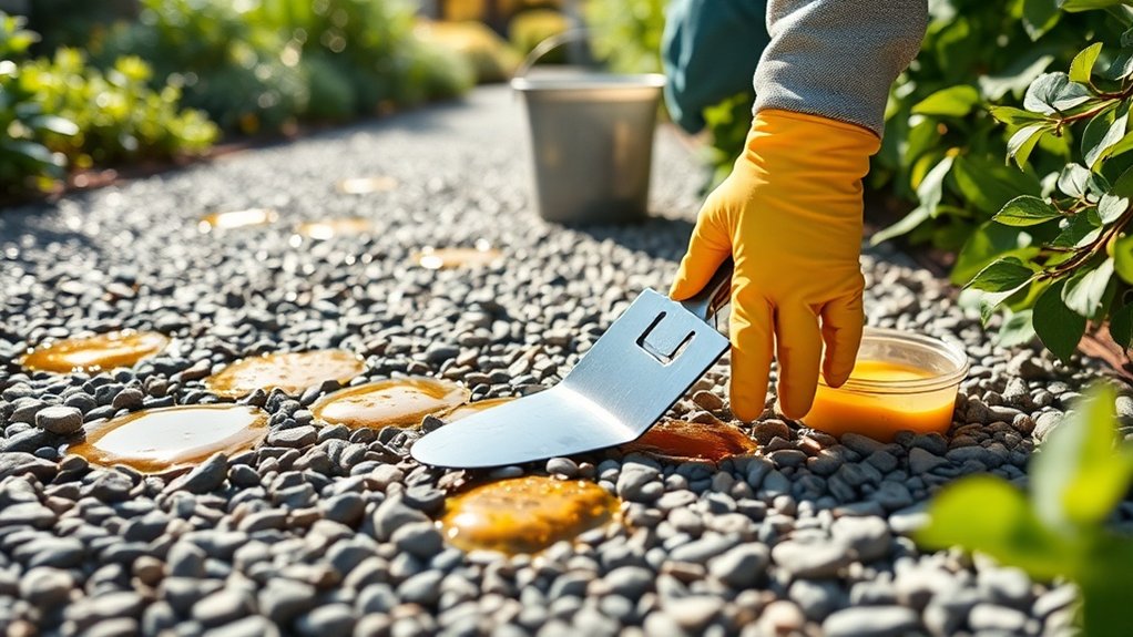 repair pooled resin gravel