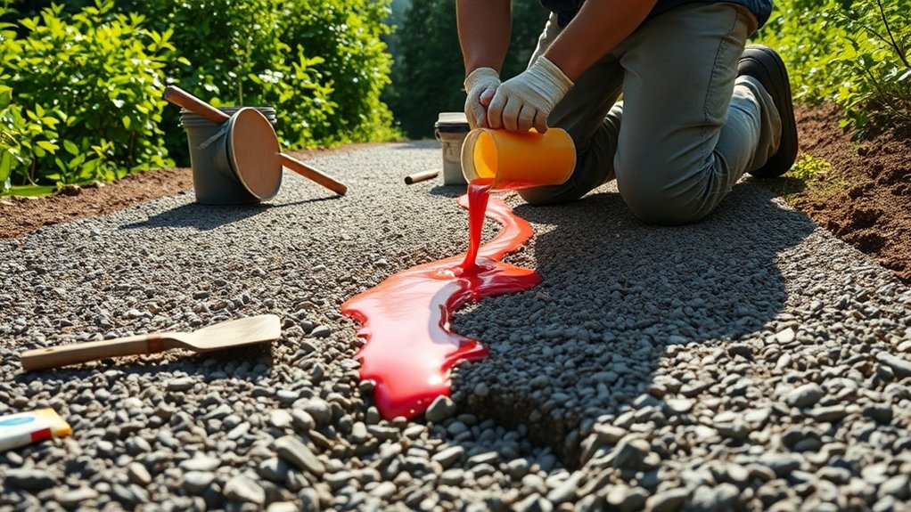 repairing sloped resin gravel