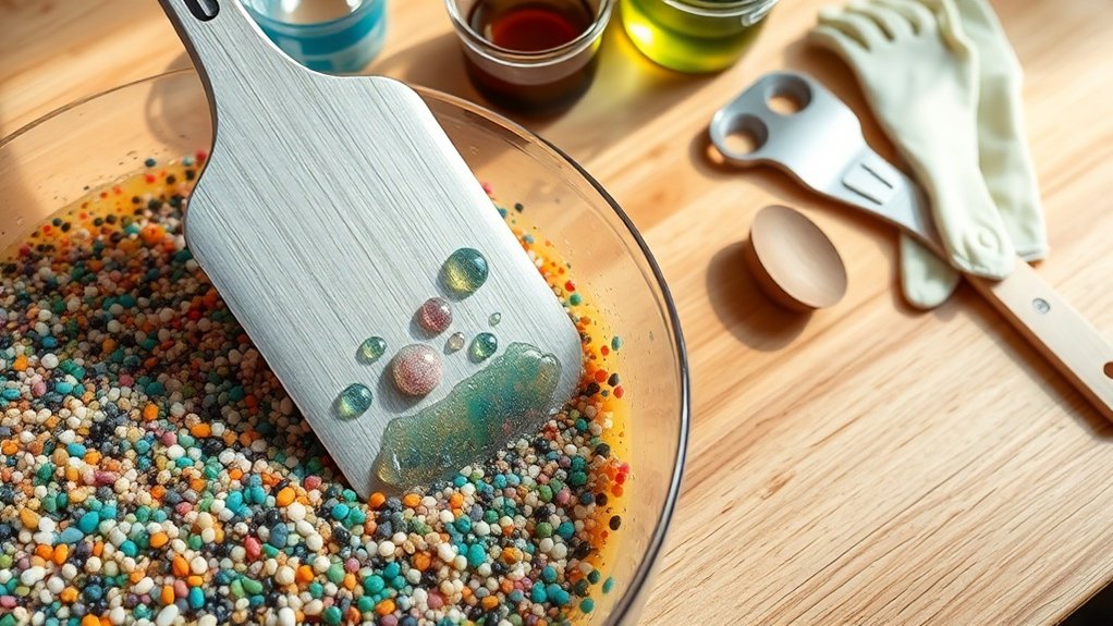 resin and aggregate mixing