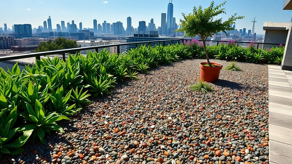 rooftop garden gravel solution